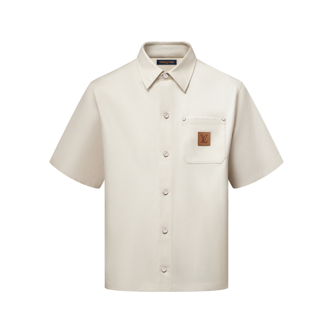 LOUIS VUITTON - LOUIS VUITTON シャツ Camisa de Manga Curta em Mescla de Seda - Ready-to-Wear | LOUIS